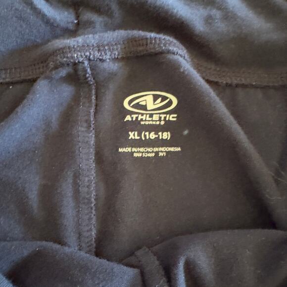 Athletic Works Blue Wide Leg Pull On Capri Pants Tie Waist, Pockets Size XL - Picture 3 of 5